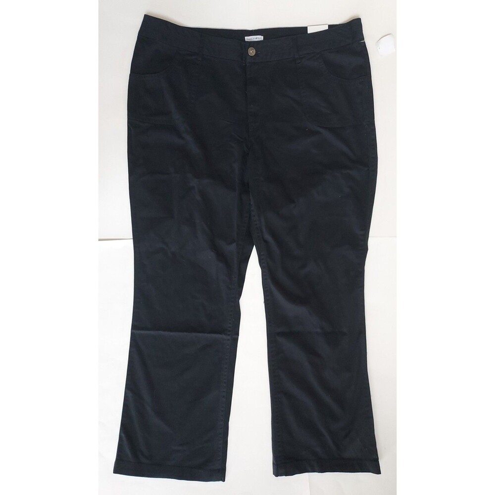 NWT Plus Women Fashion Bug Weekend Casual Black Straight Leg Pants Size 24W
